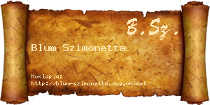 Blum Szimonetta névjegykártya